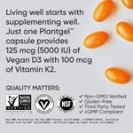 Suplemento Sports Research con vitamina D3 + K2 vegana 5000 UI