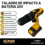 Taladro de Impacto a batería 20v Konan