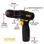 Taladro de Impacto Konan a bateria 12v + maletin 