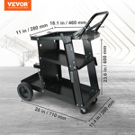 Carro De Soldadura Vevor Carrito Resistente De 3 Niveles C