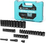 Juego de Bocallaves Tubos Encastre 3/8 y 1/2" 38 Pz Duratech