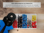Kit Pinza Gadnic Crimpeadora  1200 Piezas Terminales Tubular 