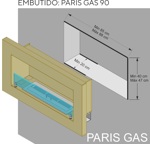 Chimenea Paris  Caldén  Negra Gas Envasado 90 cm