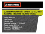 Llave Impacto A Bateria Brushless Solo 18v Dowen Pagio