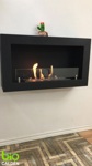 Chimenea Paris Caldén Negra Gas Natural 90 cm para colgar