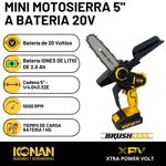 Mini motosierra 5 pulgadas bateria 20v Konan 