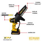Mini motosierra 5 pulgadas bateria 20v Konan 