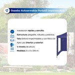 Gazebo 3x3 Autoarmable Waggs Reforzado con Proteccion UV Cerrado con Ventanas Blanco