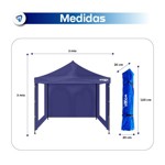 Gazebo 3x3 Autoarmable Waggs Reforzado con Proteccion UV Cerrado con Ventanas Blanco