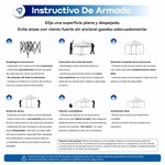 Gazebo 3x3 Autoarmable Waggs Reforzado con Proteccion UV Cerrado con Ventanas Blanco