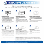 Gazebo 3x3 Autoarmable Waggs Reforzado con Proteccion UV Cerrado con Ventanas Blanco