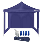 Gazebo 3x3 Autoarmable Waggs Reforzado con Proteccion UV Cerrado con Ventanas Azul
