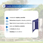 Gazebo 3x3 Autoarmable Waggs Reforzado con Proteccion UV Cerrado con Ventanas Azul