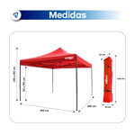 Gazebo 3x3 Autoarmable Waggs Reforzado con Proteccion UV Azul