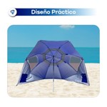 Sombrilla Carpa Reforzada Waggs Azul Playa Aluminizada 2.70 Mts