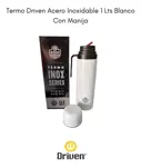 Termo Driven Acero Inoxidable 1 Lts Blanco Con Manija
