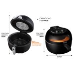 Freidora de Aire Gadnic F7.0 Sin Aceite 7 Litros 1500w Timer Control Temperatura