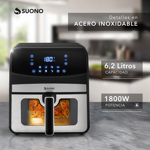 Freidora de Aire Digital suono  CON VENTANA 6,2L 1800w