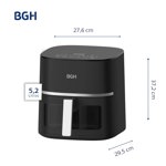 Bgh Baf52n24 Air Fryer 5,2 Litros Freidora Sin Aceite Negro