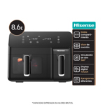 Freidora de Aire 2 Compartimentos Negra Hisense H09AFBK2S5