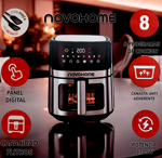 Freidora de Aire Sin Aceite Novohome 7L 8 Funciones 1700W