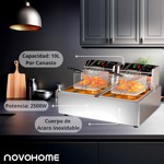 Freidora Eléctrica de Aceite Doble Canasto 20 Lts Novohome 