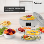 Deshidratador de Alimentos Suono 5 Bandejas Carnes Frutas Verduras
