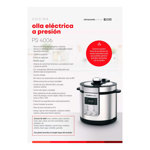 Olla Electrica A Presion Ultracomb Ps4006 1000w 6lts Digital Color Plateado