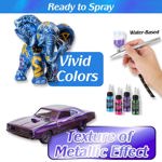 Set de pintura con aerógrafo FansarRiche, 44 colores, 20 ml, con 6 diluyentes