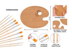 Set de Pinceles Gadnic 12 Brochas con Paleta
