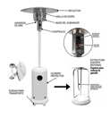 Calefactor Exterior Estufa Hongo A Gas Lusqtoff Jk-1008 Blco
