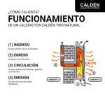 Calefactor Smart IOT a Gas Natural  Tiro Natural 6000 kcal Frente Acero Inoxidable
