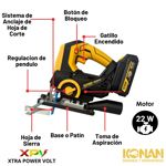 Sierra Caladora De Mano Bateria 20V Konan Xtra Power Volt