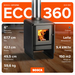 Calefactor a leña Eco 360 Bosca