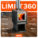 Calefactor Bosca a Leña Limit 360