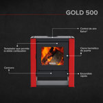 Calefactor a Leña Bosca Gold 500 Black Vision 