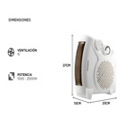 Caloventor Eléctrico Winco W116B con Termostato y Ventilación 2000W