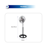 Ventilador de Pie Piso Pared Turbo 18 Pulgadas Waggs 3 Palas Aspas Metalicas