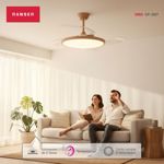 Ventilador de Techo Retractil Ranser ORO CF-307 35W Luz Led Slim Madera