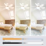 Ventilador de techo RRDEFSD con luz de 52 cm con mando a distancia