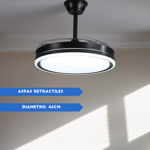 Ventilador Vitta De Techo Retractil C/luz Calida Y Fria 6vel