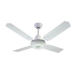 VENTILADOR DE TECHO METÁLICO BLANCO CON PORTA PALA