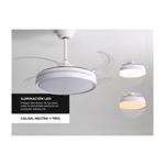 Ventilador De Techo Winco W1342B Con Luz Led 6 Velocidades