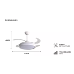 Ventilador De Techo Winco W1342B Con Luz Led 6 Velocidades