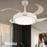 Ventilador De Techo Retractil Midow 1220mm Luz 3 Modos 6 Vel