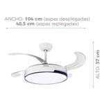 Ventilador De Techo Atma 42 4 Aspas Retráctiles Blanco 1.06 M 50 Plástico TRB42445L