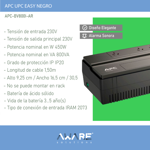 UPS APC Easy BV800I-AR Negro Entrada y Salida