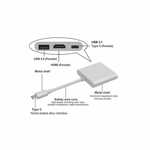Adaptador 3 Puertos Tipo C Usb 3.1 Hdmi Usb 3.0