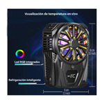 Enfriador Celular Rgb Ventilador Con Visor Led Temperatura