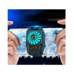 Enfriador De Telefono Celular Cooler Recargable Con Luz Led - NEGRO 